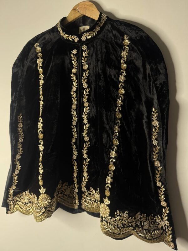 Noir Jardin Velvet Cape