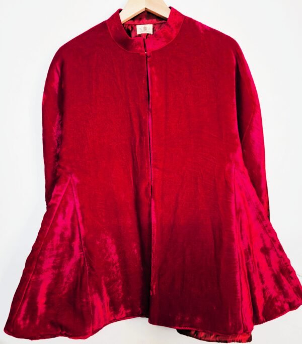 Crimson Silk Velvet Classic Global Cape