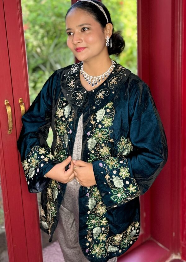 Designer Grape Velvet Coat