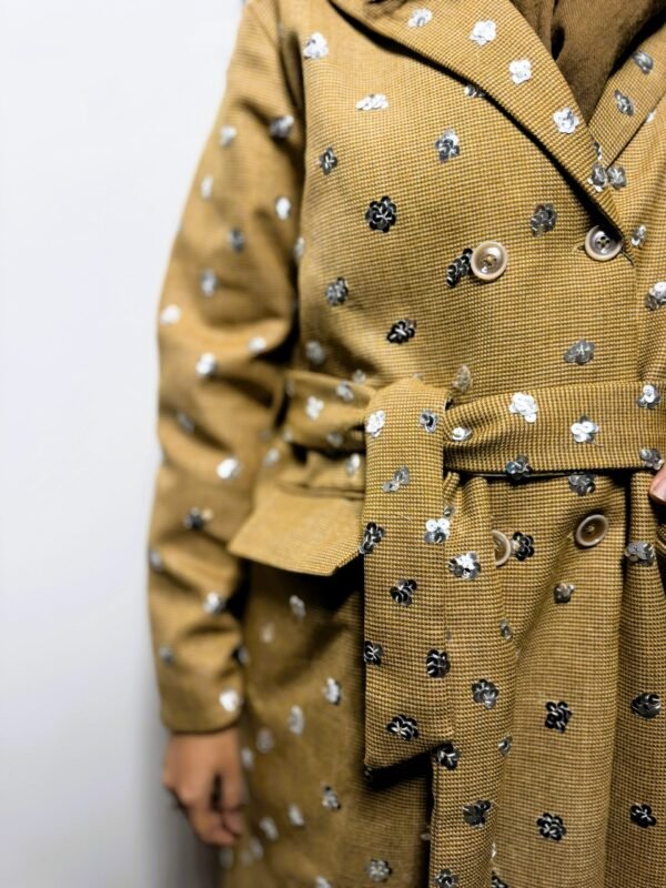 Sequin Wool Tailored Coat