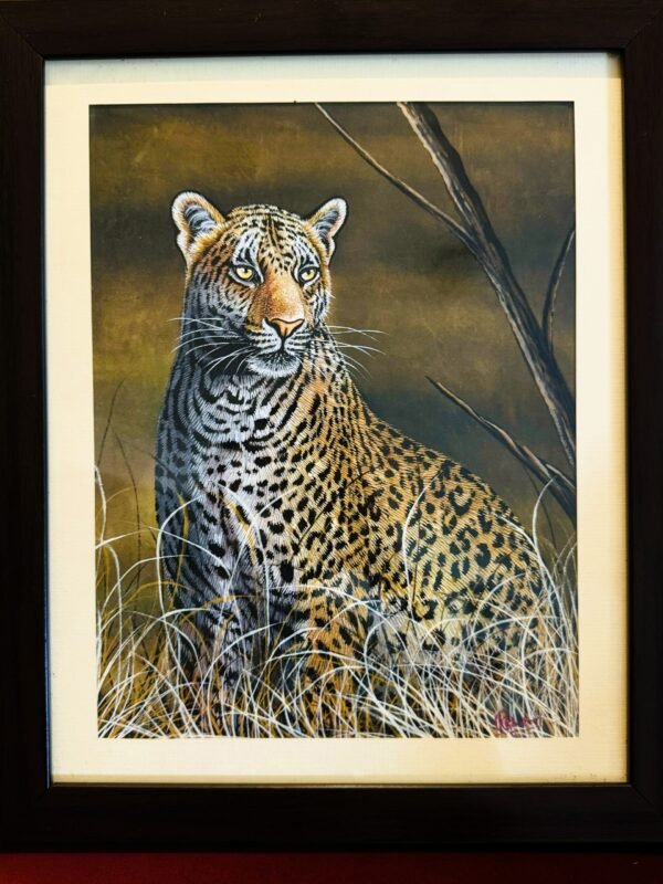 “The Silent Watcher – Leopard in Poised Anticipation”